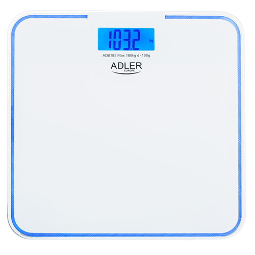 Kúpeľňová váha Adler - 180 kg - s podsvietením okrajov